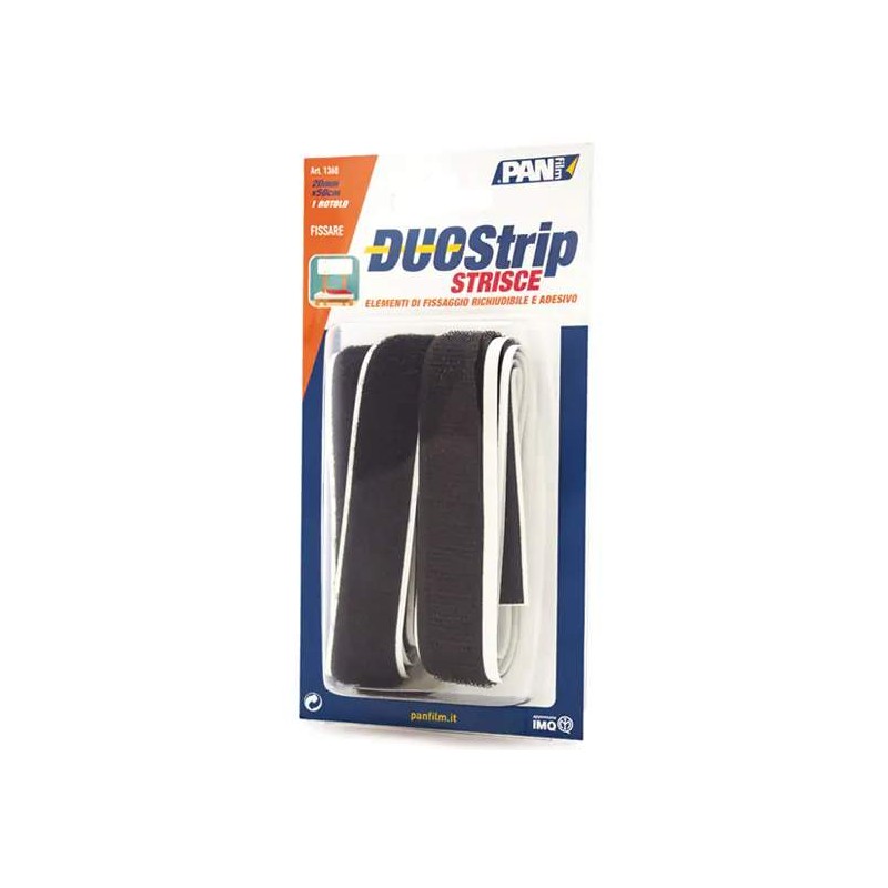 DUOSTRIP Striscia Adesiva con Velcro 20mm 1mt