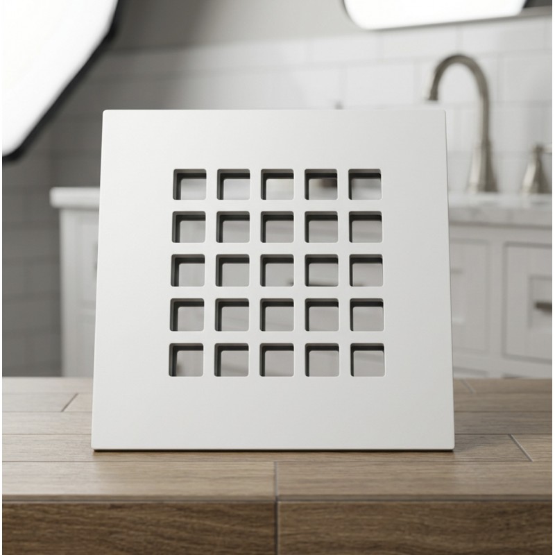 Griglia Acciaio Bianco per piatto doccia 12,5x12,5