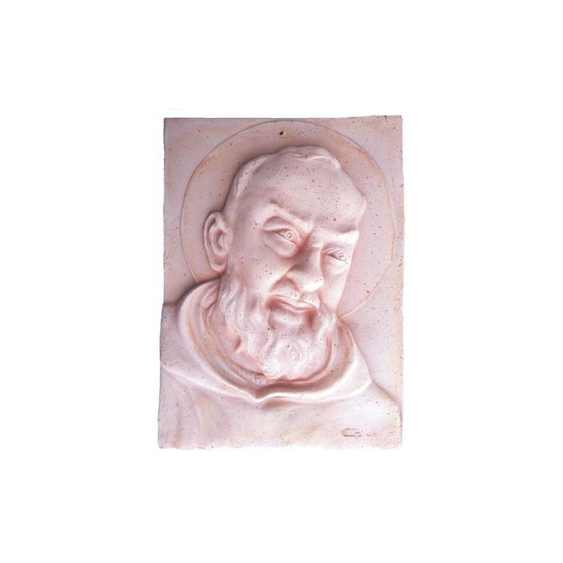 Padre Pio in Terracotta - Decorazione Bassorilievo