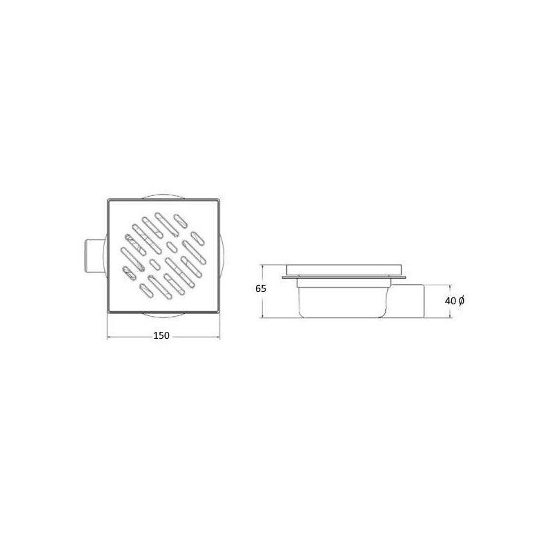 Grille Siphon Pour évacuation Eau Pluie 10x10 Cm - Polypropylène Anti-UV Fabriqué En Italie - 10
