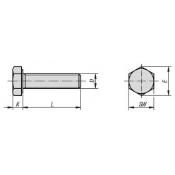 Bullone Esagonale M12x100 DIN 934 - cl.8 NERO -in stock