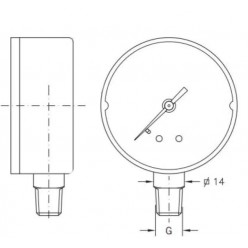 Manometro standard uso liquidi/gas - radiale
