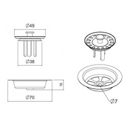 TAP-GRIL Tappo a scatto per lavello cucina