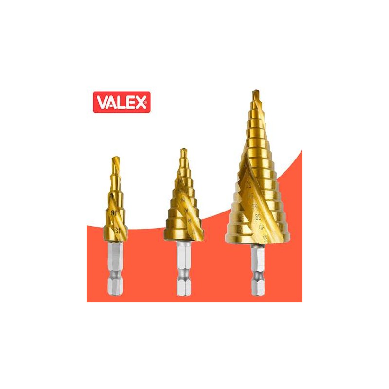 Punte a Gradino - Frese set 3pz Valex 1461303