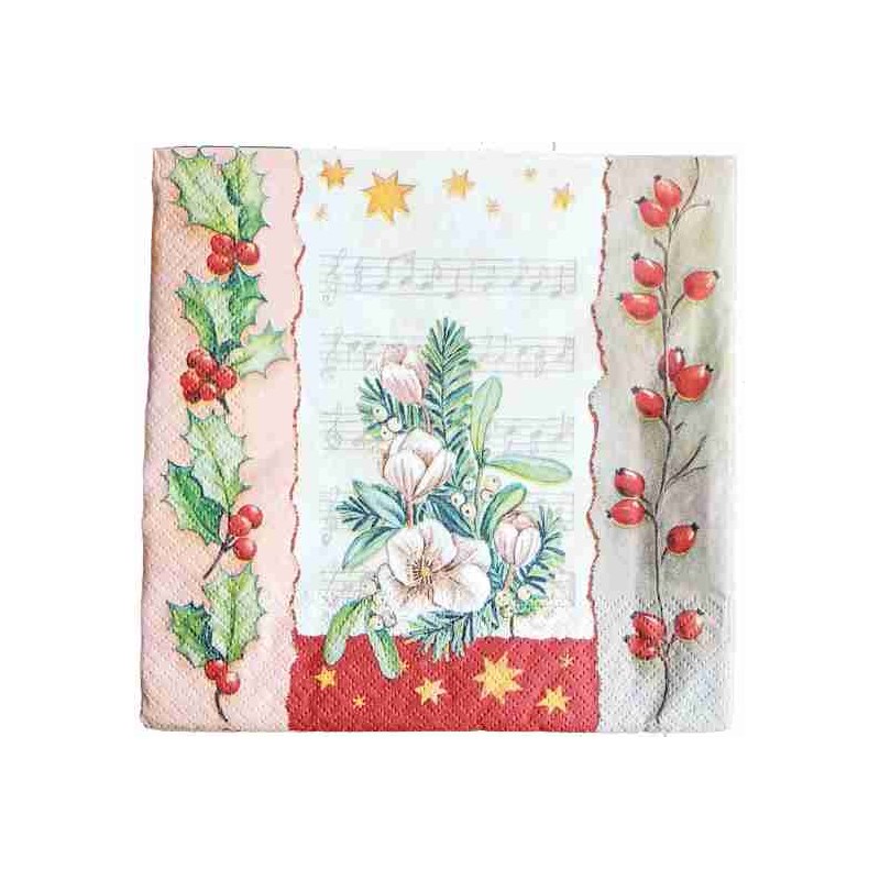 Tovaglioli per Decoupage - Spartito di Natale