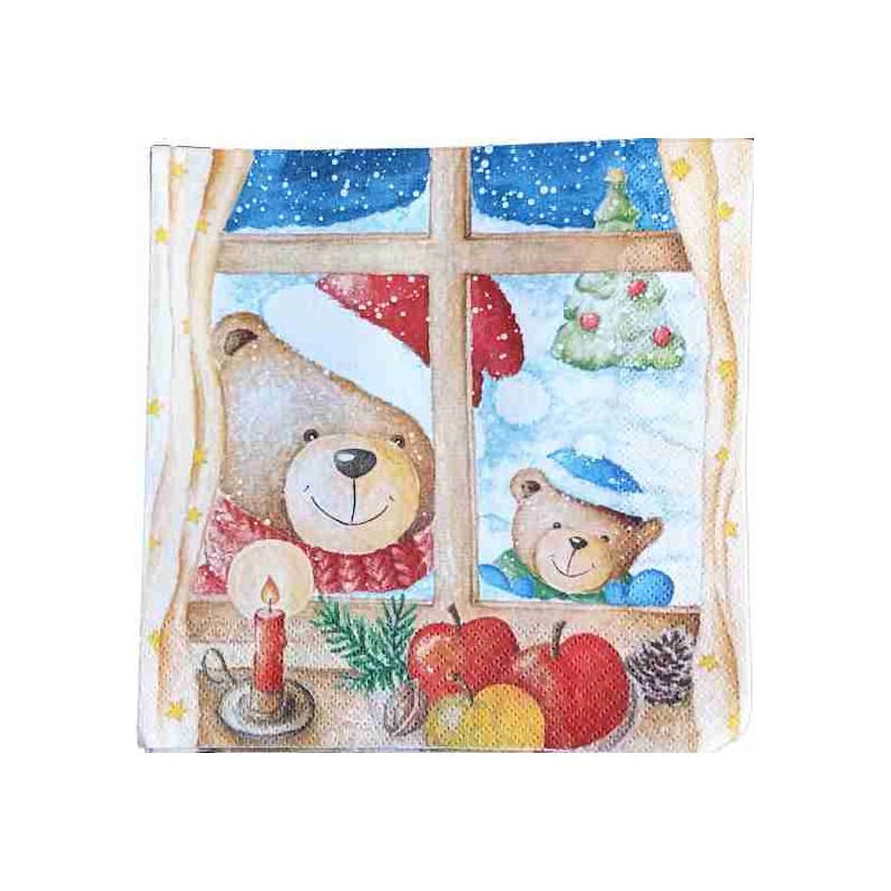 Tovaglioli per Decoupage - Orsetti di Natale