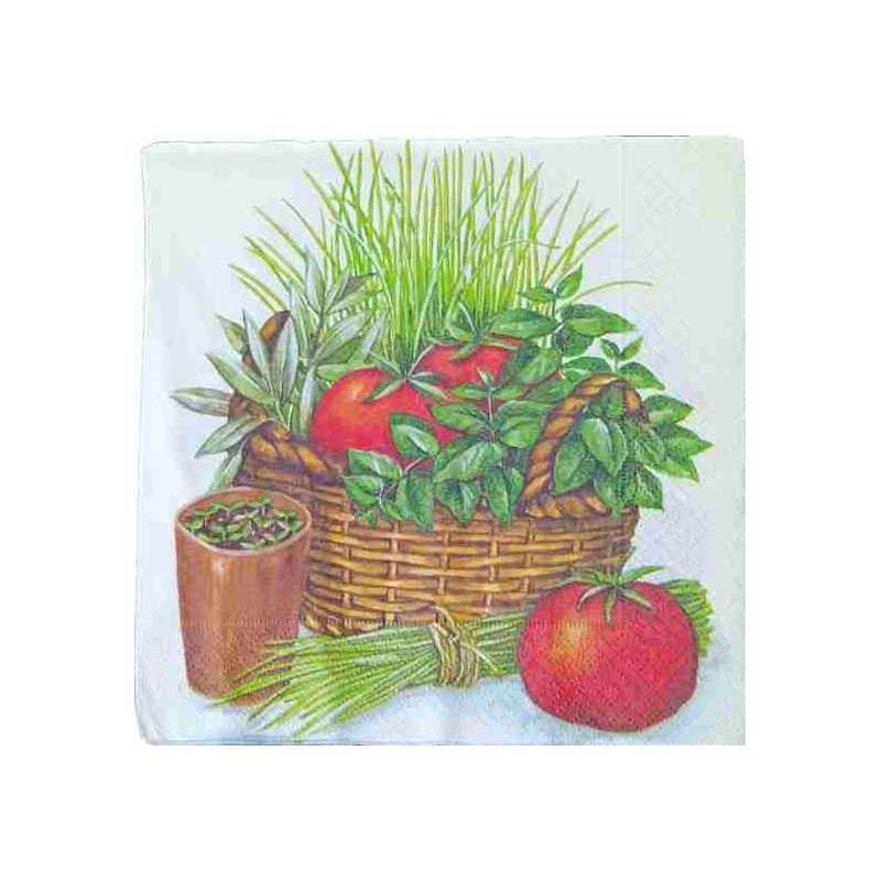 Tovaglioli per Decoupage - Cesta con Pomodori