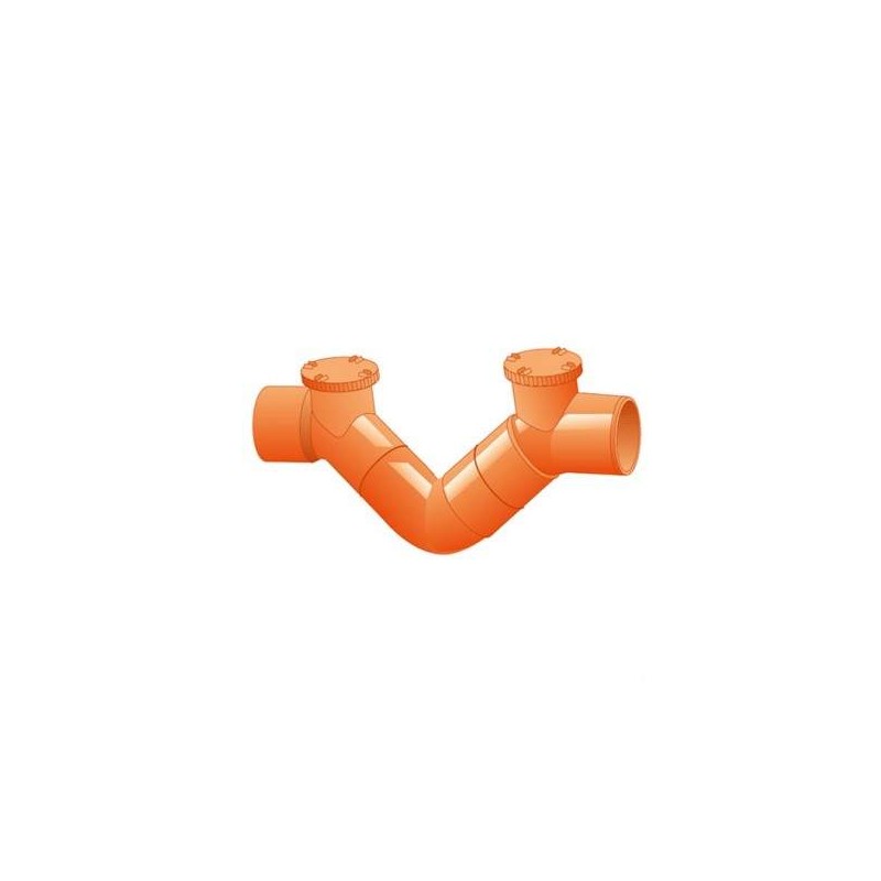 Sifone Firenze Doppio Tappo PVC arancio D.200