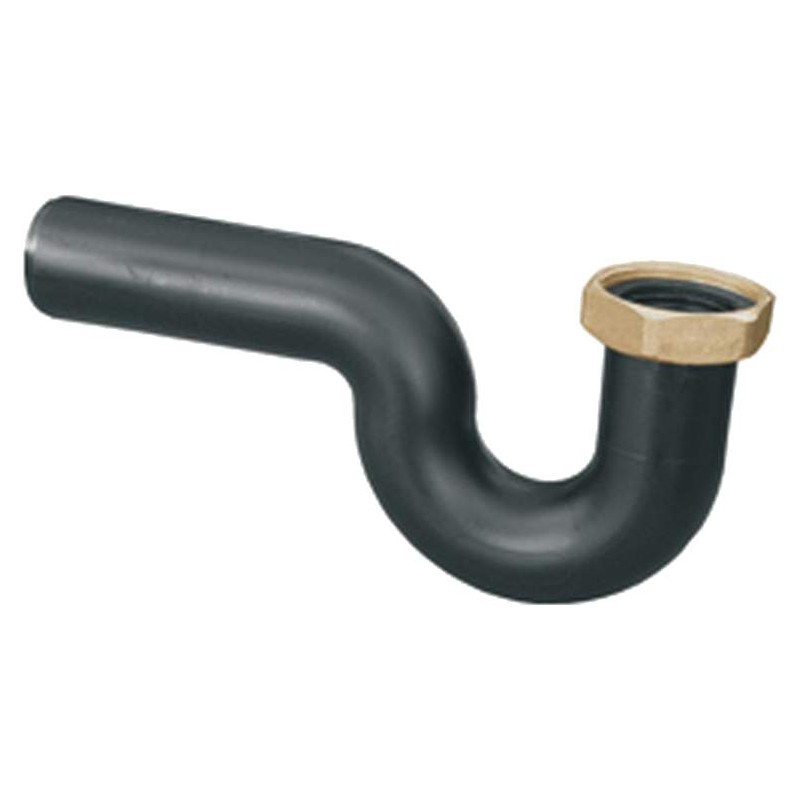 Sifone S 1"1/2 ø40 PEHD ghiera in ottone