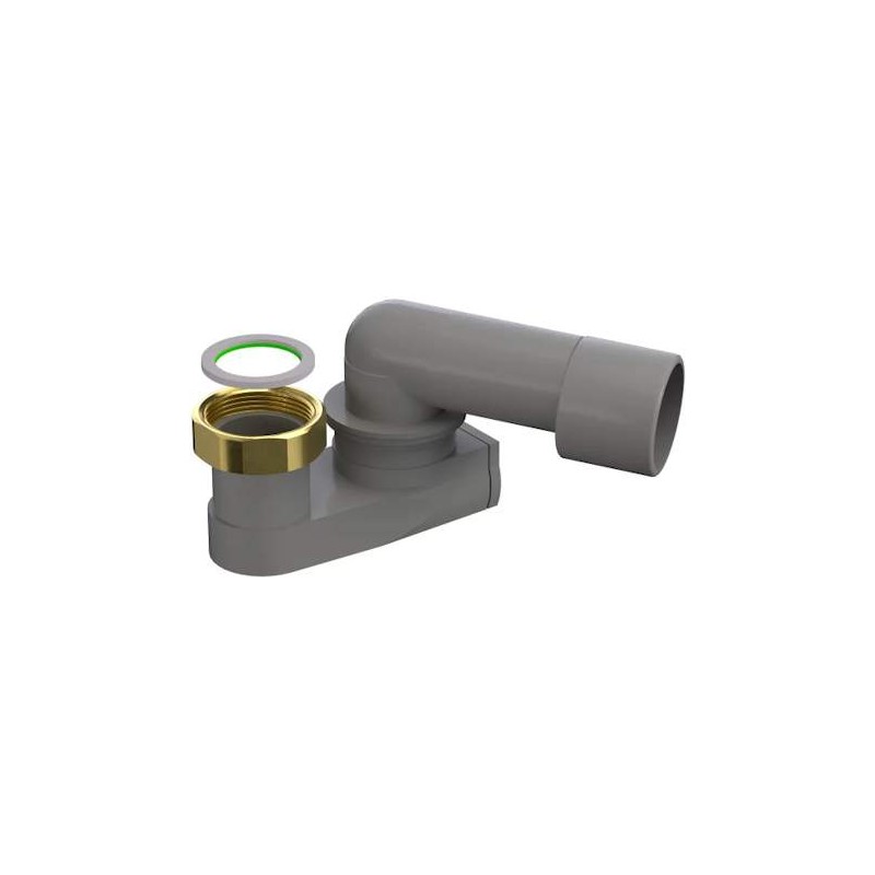 Sifone Vasca Ribassato a snodo 1"1/4 ø40/50 PEHD ghiera in ottone