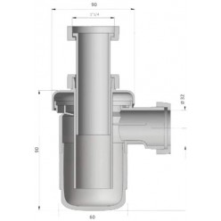 Sifone a Bottiglia Autoventilato 1"1/4