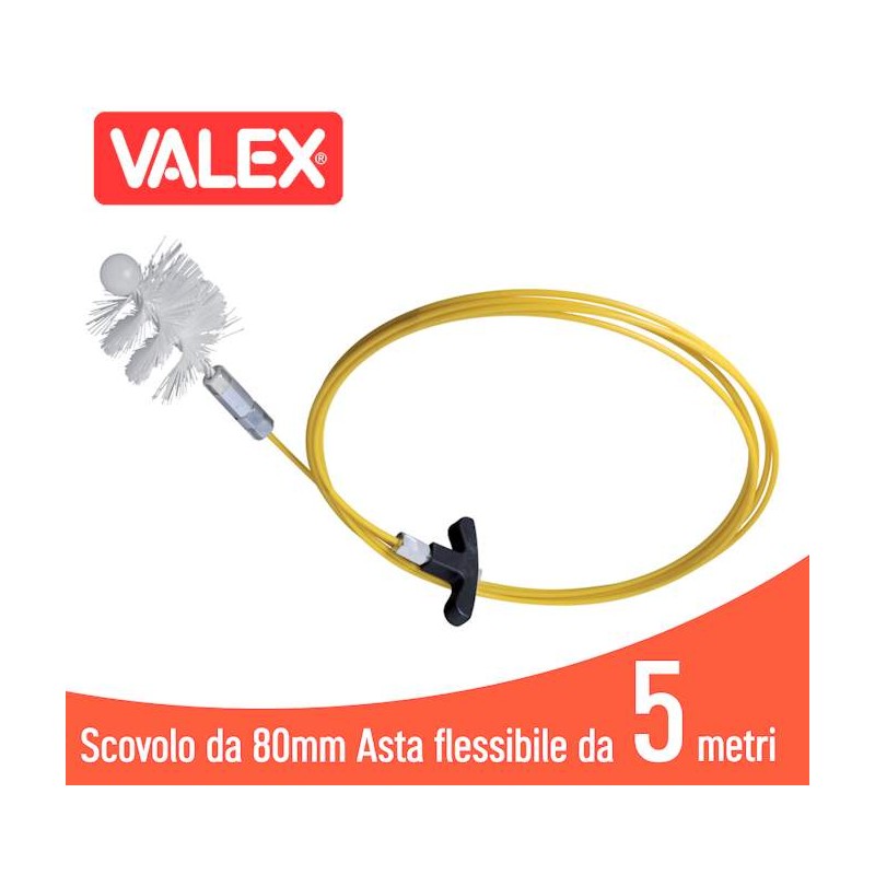 Kit puli-pellet da 5mt con scovolo da 80 - Valex