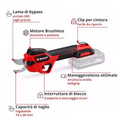 Forbici da potatura a batteria Einhell GP-LS 18/28 Li BL-Solo