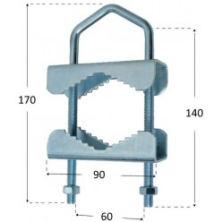 Staffa fermapali per antenne Zincato