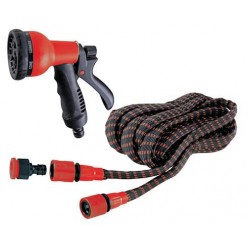 Tubo da Giardino Estensibile + Kit Pistola e Raccordi