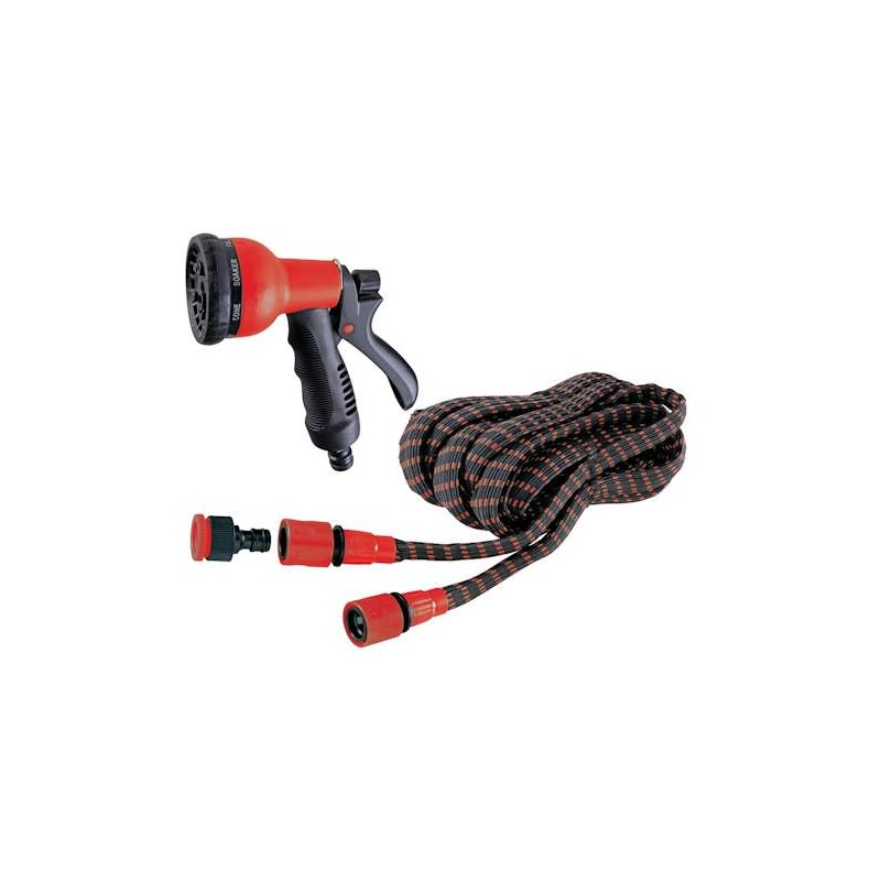 Tubo da Giardino Estensibile + Kit Pistola e Raccordi