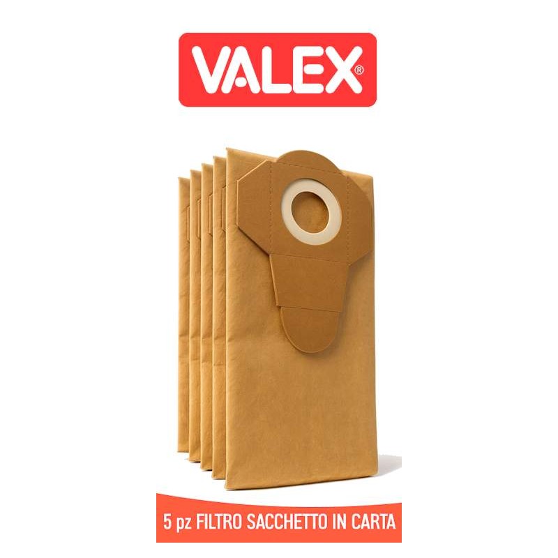 5 sacchetti per aspirapolvere Valex foro Ø44